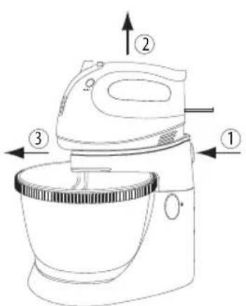 Home Electric HMS6002W - Handmixer vom Mixerhalter entfernen - 1