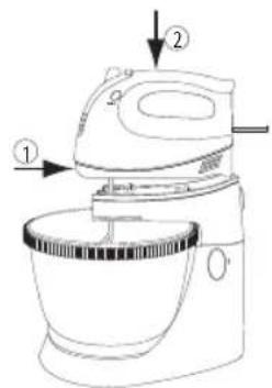 Home Electric HMS5001W Genius - Handmixer am Mixerhalter befestigen - 1