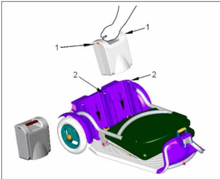 Afikim Caddy - Placing the batteries - 1
