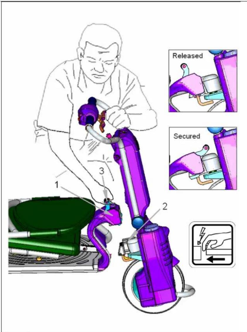 Afikim Caddy - Fixing the tiller to the frame - 1