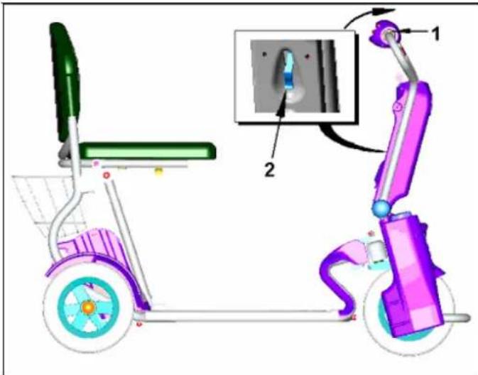 Afikim Caddy - Tilting the handlebar forward and backward - 1