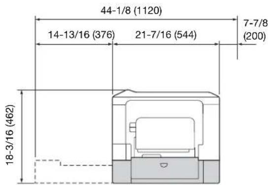 Develop Ineo+ 3100P - Ansicht von rechts (mit montiertem Sonderzubehör) - 1