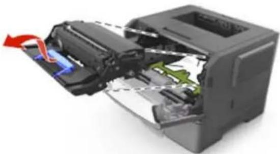 Develop Ineo 4700P - [x]-Papierstau, vordere Klappe öffnen. [20y.xx] - 4