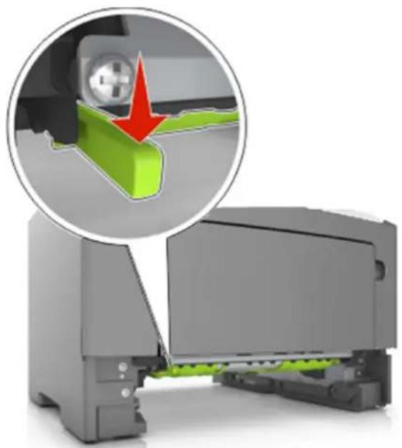 Develop Ineo 3301P - Papierstau, Fach 1 herausziehen. Grüne Klappe nach unten drücken. [23y.xx] - 2