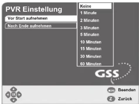 GSS DRS 600 HDTV - PVR-Einstellungen - 1