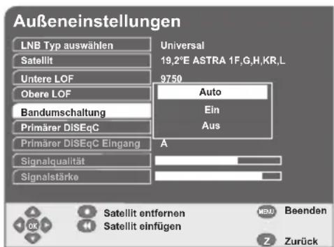 GSS DRS 600 HDTV - Bandumschaltung einstellen - 1