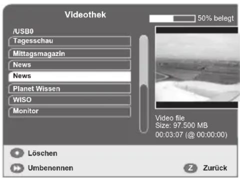 GSS DRS 600 HDTV - Aufnahmen umbenennen - 1