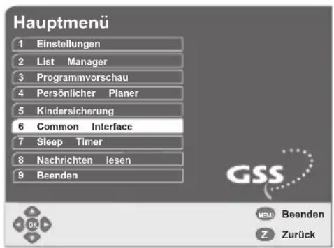 GSS DRS 600 HDTV - Beachten Sie für die Bedienung des CA-Moduls die zugehörige Bedienungsanleitung des jeweiligen Herstellers. - 1