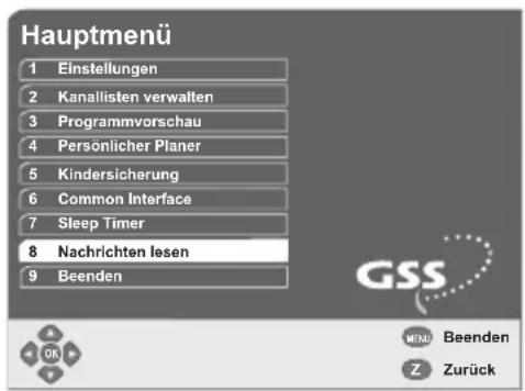 GSS DRS 600 HDTV - Nachrichten lesen - 1