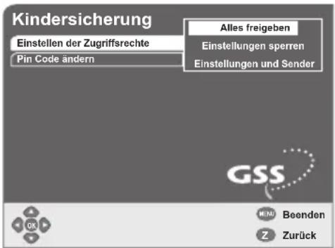 GSS DRS 600 HDTV - Zugriffsrechte einstellen - 2