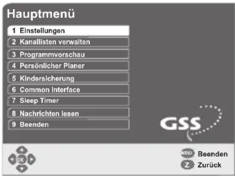 GSS DRS 500 CI - Allgemeines zur Menüführung - 1