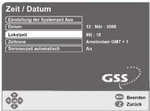 GSS DRS 500 CI - Ortszeit einstellen - 1
