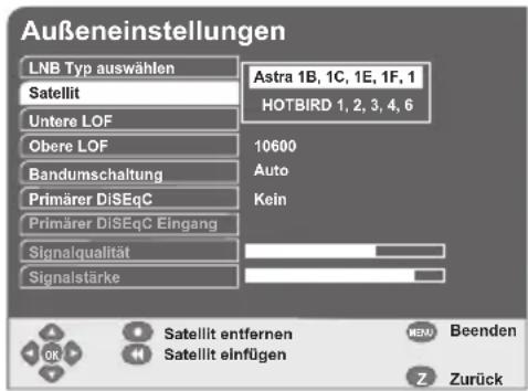 GSS DRS 500 CI - Satelliten auswählen - 1