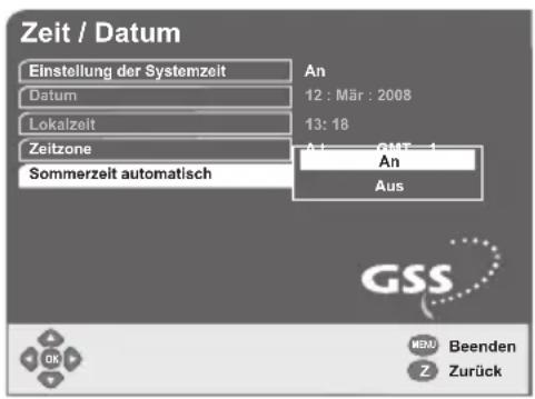 GSS DRS 500 CI - Sommerzeitumschaltung einstellen - 1