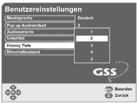 GSS DRS 500 CI - History Tiefe wählen - 1