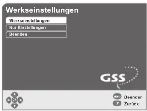 GSS DRS 500 CI - Auf Werkseinstellungen zurücksetzen - 1