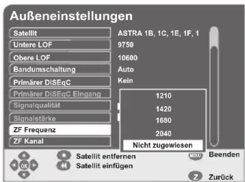 GSS DRS 500 CI - Einstellungen für Unicable-LNB - 2