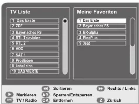 GSS DRS 500 CI - Programme in der Favoritenliste bearbeiten - 1