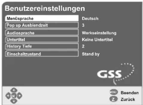 GSS DRS 500 CI - Menüsprache einstellen - 1