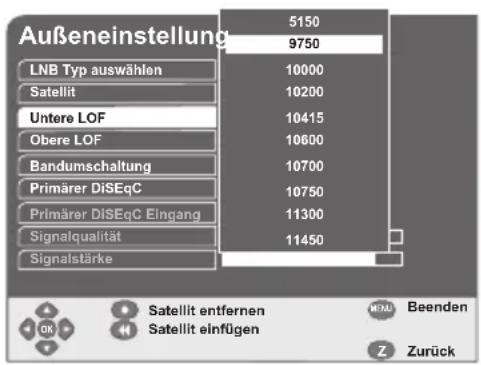 GSS DRS 500 CI - Oszillatorfrequenzen auswählen - 1