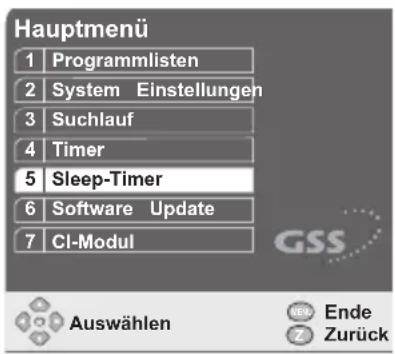 GSS DRS 100 CI - Ausschaltzeit eingeben (Sleep-Timer) - 1
