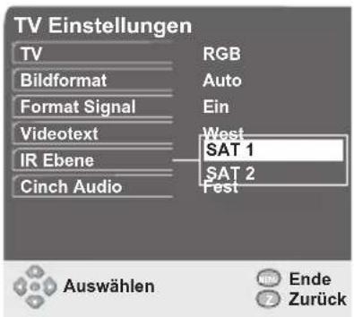 GSS DRS 100 CI - Fernbedienebene SAT 1 oder SAT 2 wählen - 1