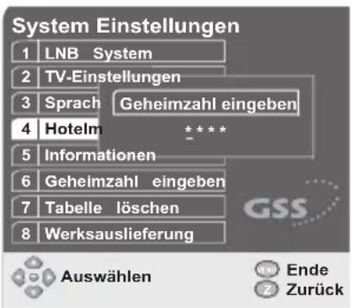 GSS DRS 100 CI - Menü sperren - 1