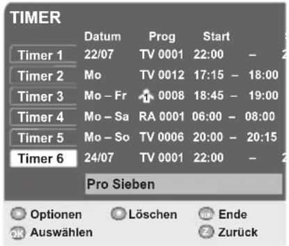 GSS DRS 100 CI - Sendungen in den Timer übernehmen - 1