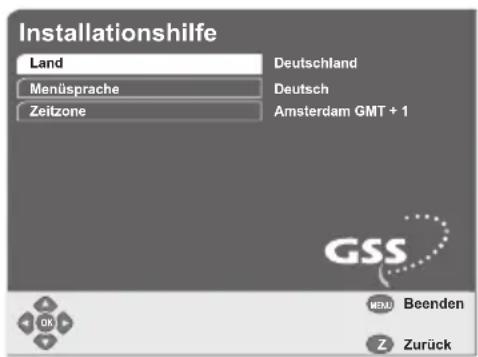 GSS DRS 550 HDMI - Land einstellen - 1