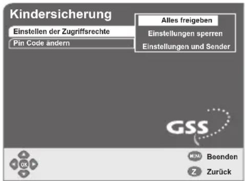 GSS DRS 550 HDMI - Zugriffsrechte einstellen - 2