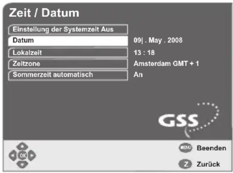 GSS DRS 550 HDMI - Datum einstellen - 1