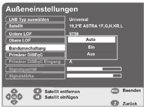 GSS DRS 550 HDMI - Bandumschaltung einstellen - 1