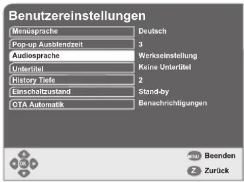 GSS DRS 550 HDMI - Primäre Audiosprache einstellen - 1