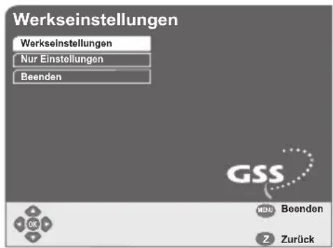 GSS DRS 550 HDMI - Auf Werkseinstellungen zurücksetzen - 2