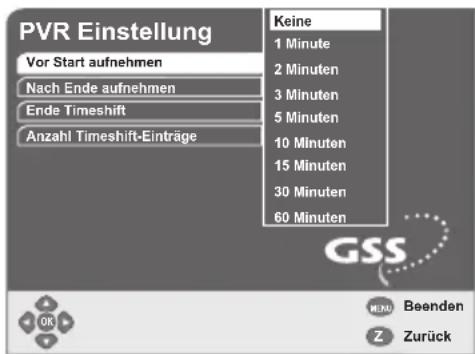 GSS DRS 550 HDMI - PVR-Einstellungen - 1