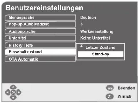 GSS DRS 550 HDMI - Einschaltzustand einstellen - 1