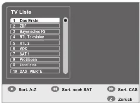 GSS DRS 550 HDMI - Programme sortieren - 1