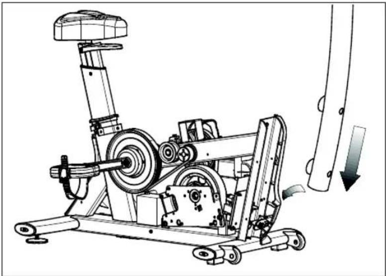 Precor UBK 815 - So installieren Sie den vertikalen Träger und bereiten die Kabel zum Anschluss an die Konsole vor: - 1