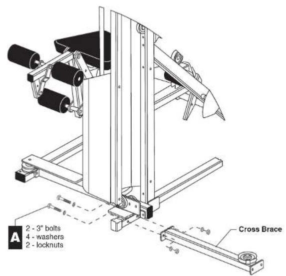 Precor S3.25 Leg Press - Attach the Cross Brace to the \$3.25 - 1