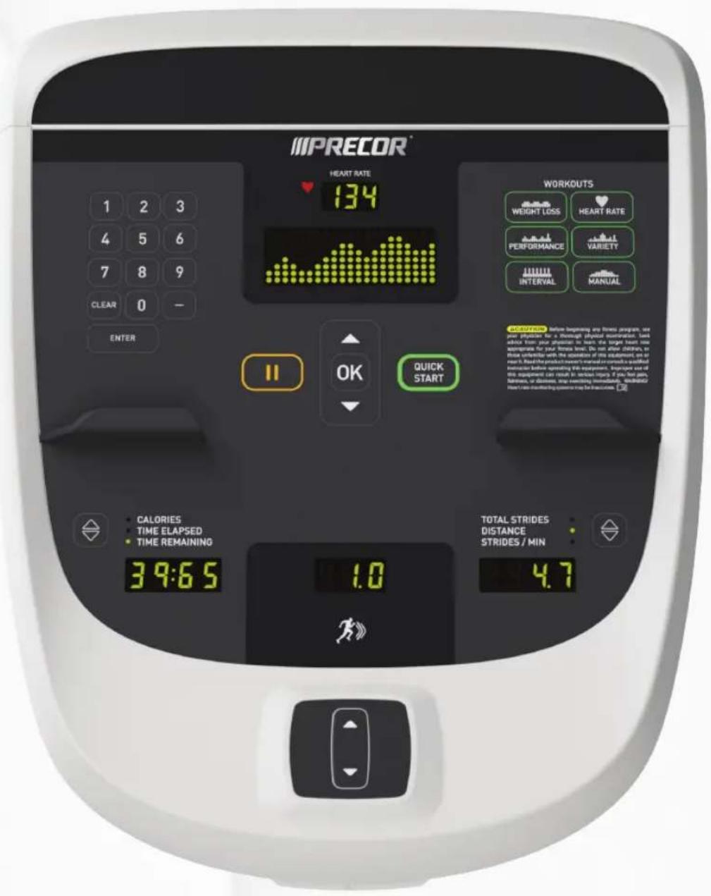 Precor RBK 815 - Betrieb und Instandhaltung der P10-Konsole - 1