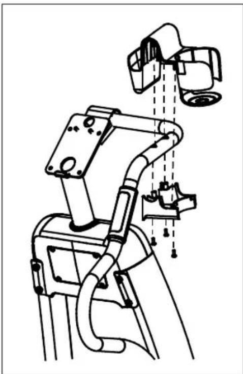 Precor EFX 883 - Die Trinkflaschenhalterung anbringen: - 1