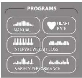 Precor EFX 5.33 - PROGRAMS Keypad - 1