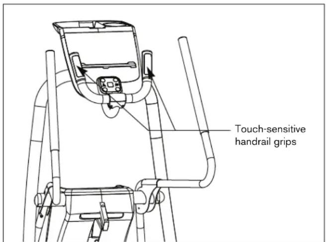 Precor EFX 5.33 - Using the Heart Rate Touch-Sensitive Handrail Grips - 1