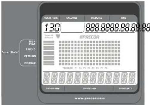 Precor EFX 5.21 - Using the Upper Display - 1