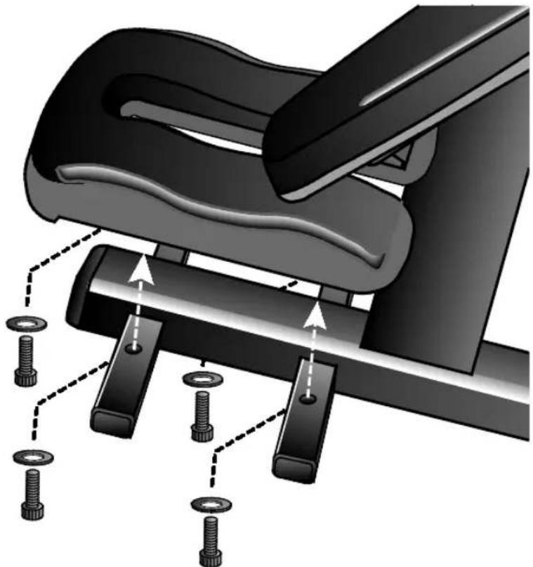 Precor 240i - To attach the knee pad: - 1