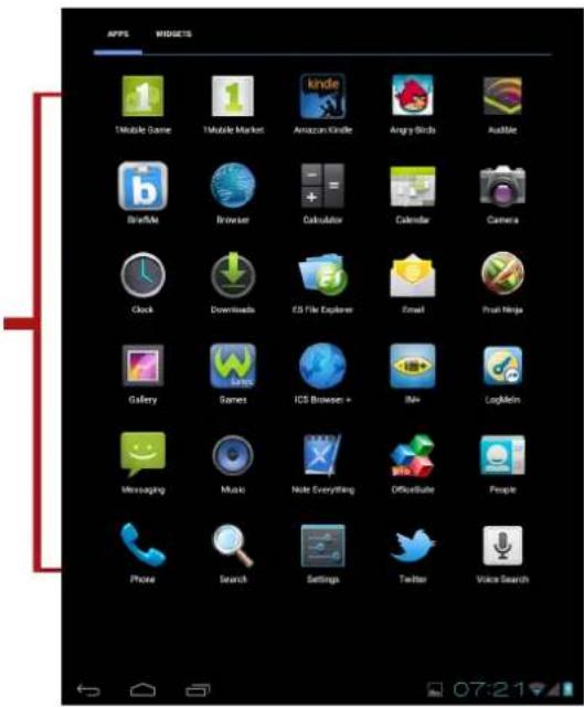 APPS MISSETS 1 Mobile Game 1 Mobile Market kindle Amazon Kindle Angry Girls Audible BraAMs Browser Calculator Calendar Camera Clock Downloads ES File Explorer Email Prat Ninja Gallery Games ICS Browser + 86+ LogMain Messaging Music Note Everything OfficeSuite People Phone Search Settings Twitter Voice Search
