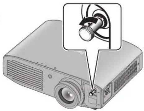 PANASONIC PT-AH1000E - Justieren Sie die Projektion mithilfe 3) des Objektivverschiebungs-Hebels. - 1