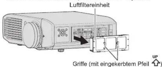 Luftfiltereinheit Griffe (mit eingekerbtem Pfeil UP)
