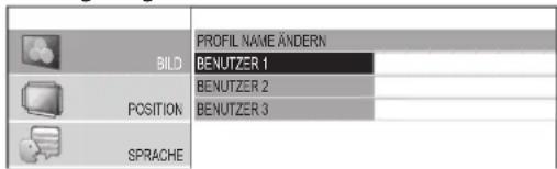 BILD PROFIL NAME ANDERN BENUTZER 1 POSITION BENUTZER 2 BENUTZER 3 SPRACHE