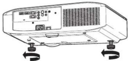 PANASONIC PT-AH1000E - Vorderfußanpassung und Projektionswinkel - 1